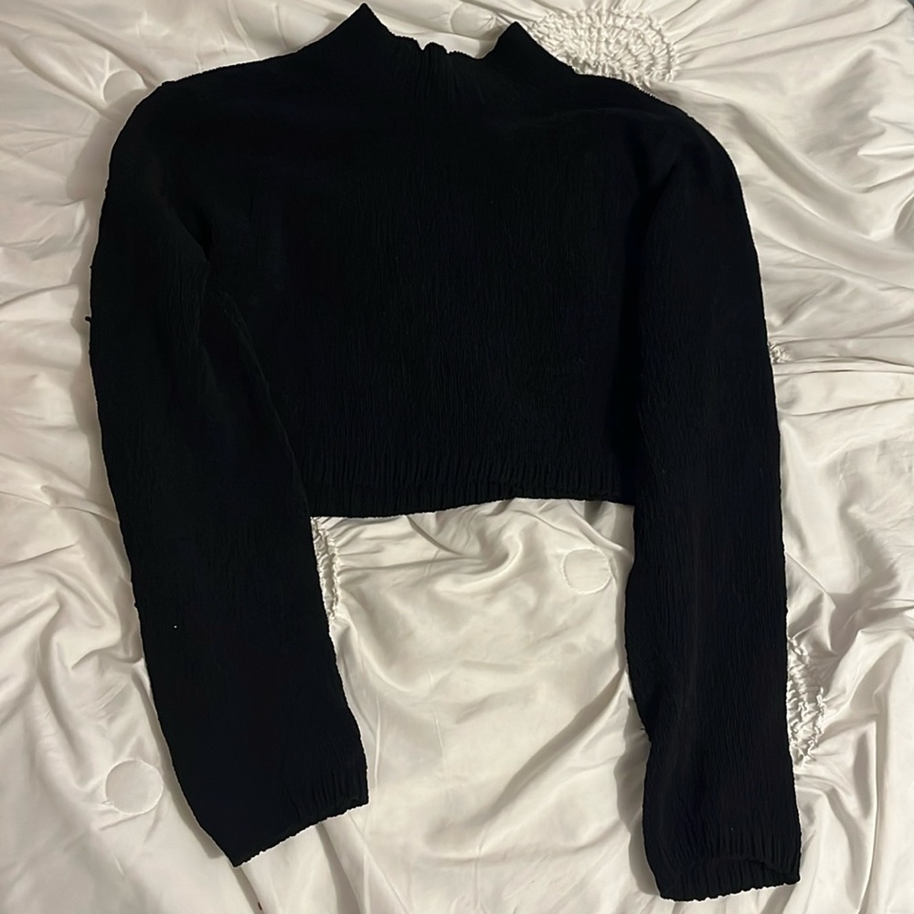 Wild fable black cropped turtleneck sweater